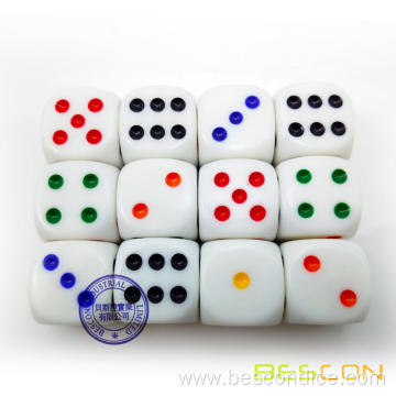 Beautiful Round 19MM Dice 3/4" Colorful Rainbow Dots